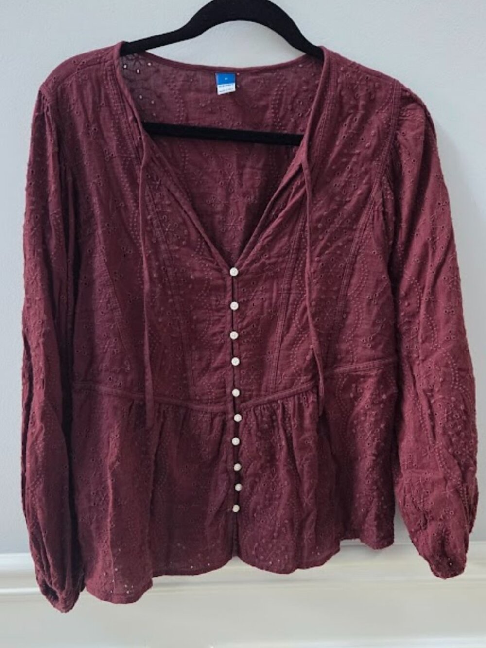 Burgundy Poet Blouse